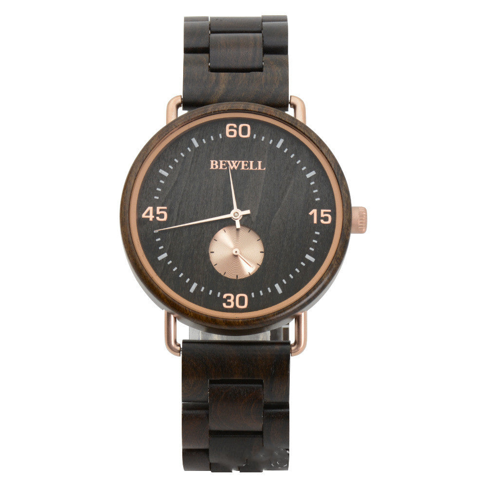 Men's Wooden Watch Steel Back Cover Steel Liner