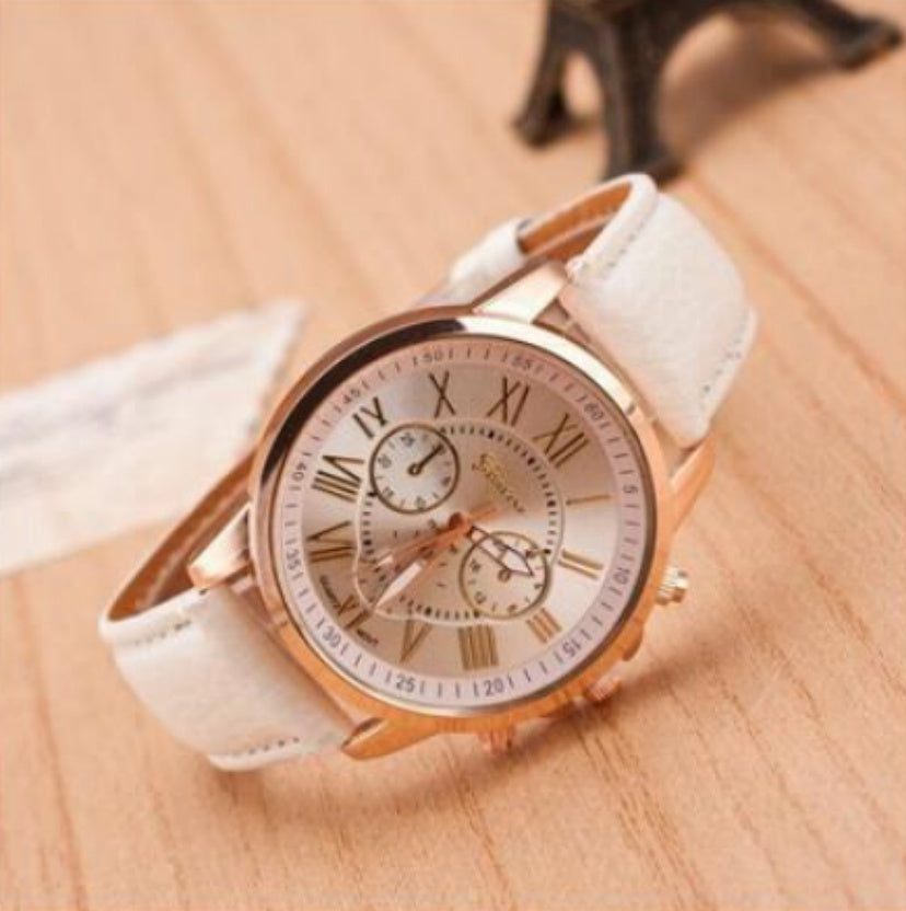 The latest three-eye belt watch Geneva GENEVA belt watch double-faced watch