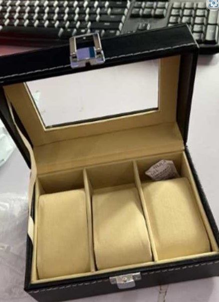Wooden Black Watch Jewelry Storage Box