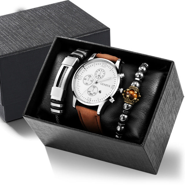 Fashion Casual Men's Watch Bracelet Set