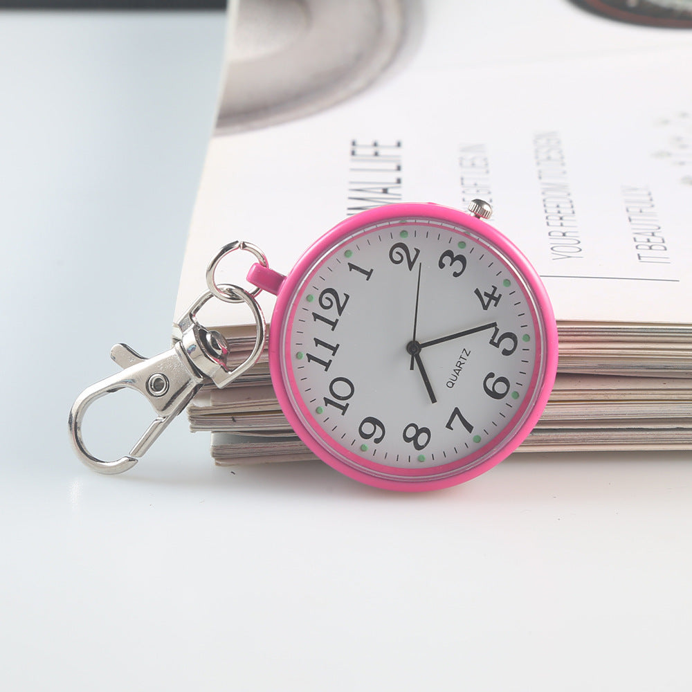 Clear Numbers Luminous Watch Keychain Pocket Watch