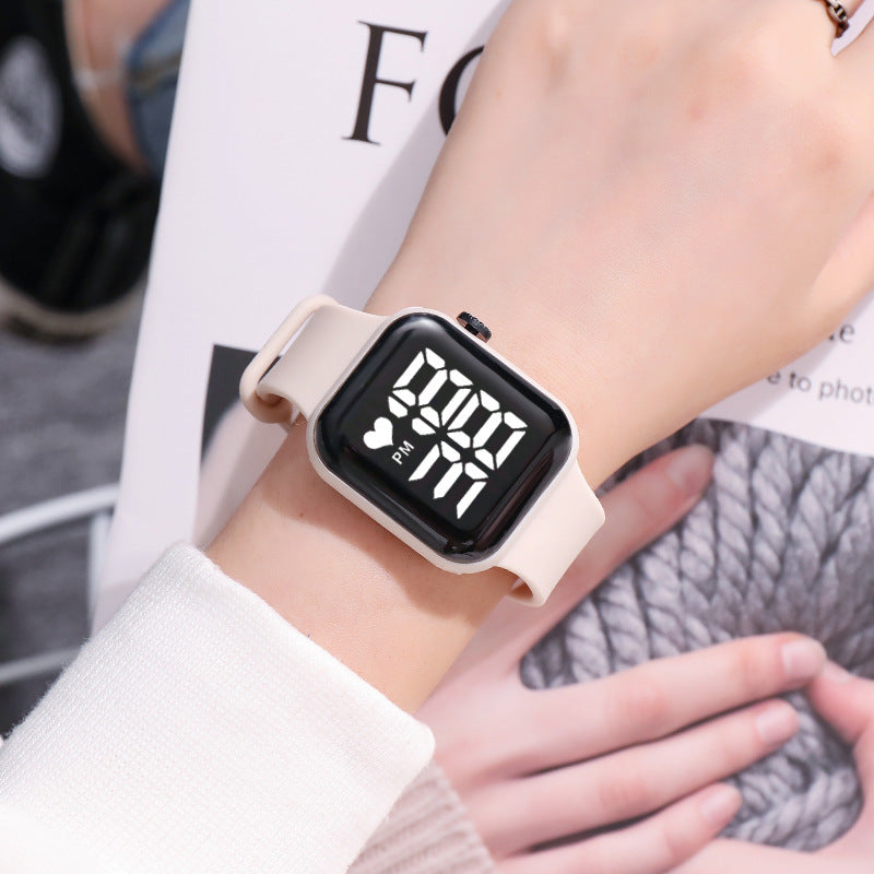 Kids LED Electronic Waterproof Square Digital Touch Screen Watch