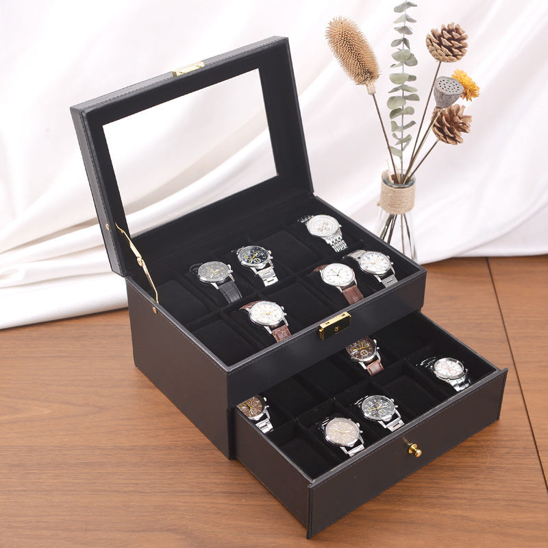 Wooden Black Watch Jewelry Storage Box