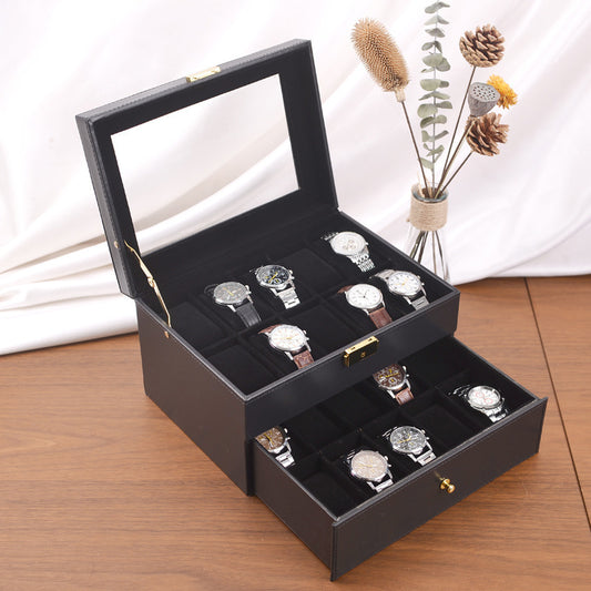 Wooden Black Watch Jewelry Storage Box