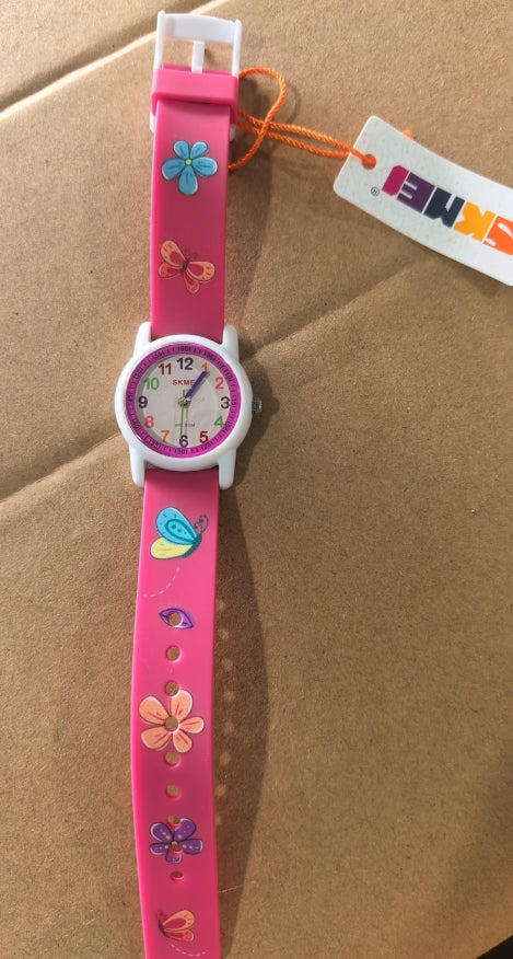 Children's cute boys and girls elementary school students waterproof and anti-fall colored jelly junior high school students ins niche watch
