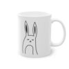 Cute Bunny mug funny rabbit mug, white, 325 ml / 11 oz Coffee mug, tea - immagine 2