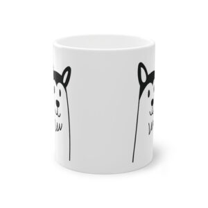 Cute dog Husky mug, white, 325 ml / 11 oz Coffee mug, tea mug for