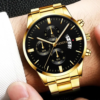 2023 Fashion Men Gold Stainless Steel Watch Luxury Calendar Quartz - immagine 6