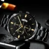 Fashion Men Stainless Steel Watch Luxury Calendar Quartz Wrist Watch - immagine 4