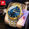 OLEVS Quartz Watch for Men Luxury Diamonds Gold Watch Waterproof - immagine 2