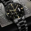 Fashion Men Stainless Steel Watch Luxury Calendar Quartz Wrist Watch - immagine 3