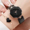 5PCS/Set Women's Watch Fashion Leather Band Analog Quartz Watches - immagine 3