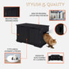 X-Large Cat Washroom Bench Litter Box Enclosure Furniture Box House - immagine 6