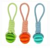Durable Rubber Ball Chew Toy with Cotton Rope - immagine 3